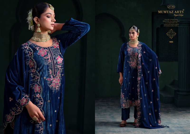 Gulbahar By Mumtaz Arts Crush Velvet Designer Salwar Suits 